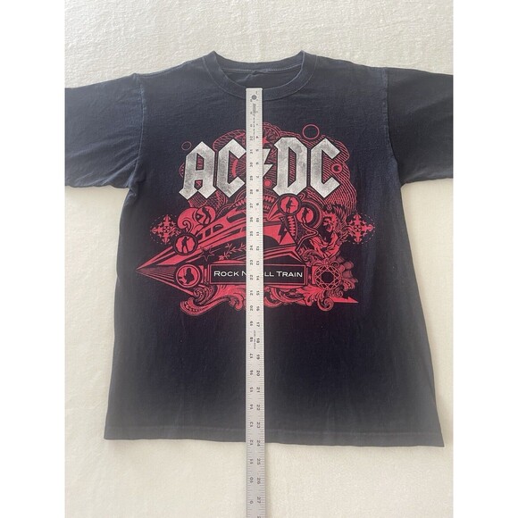AC DC Black Ice Rock‎ N Roll Train Shirt Mens M Black Crew Neck Band Tee 2009 - Picture 4 of 9